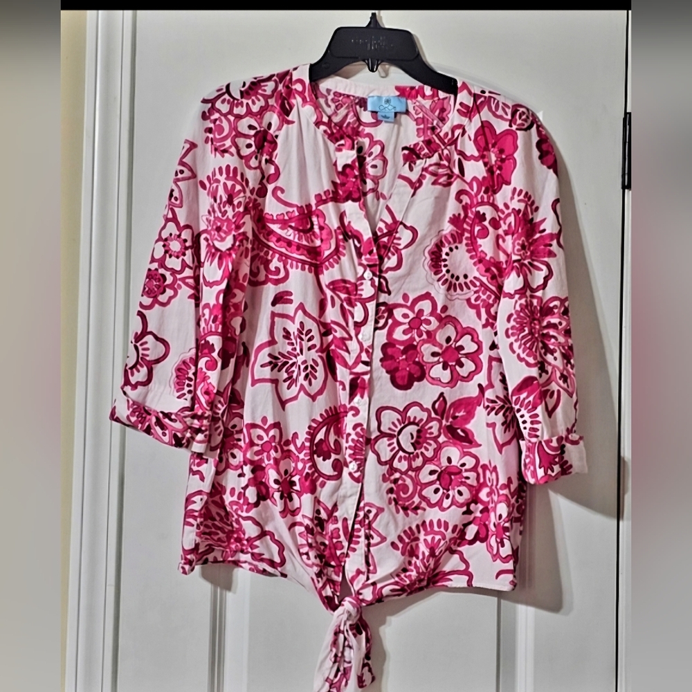 CeCe Pink Floral Women's Blouse